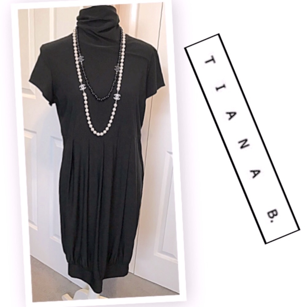 Tiana B., Midi Knife Pleated, Black Shirt Dress